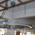 Graphite Gray Lacquered Round Ceiling Light with LED Strip